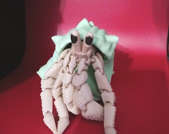 3D Printed Articulating Hermit Crab Toy: Fun Desk Decor