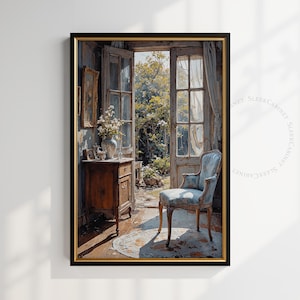 French Country Doorway Print: Sunlit Cottage Interior (Digital Download)