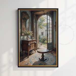 French Country Doorway Print: Sunlit Cottage Interior (Digital Download)