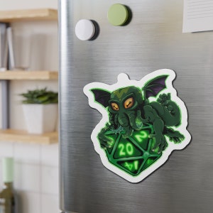 Cthulhu D20 Die-Cut Magnet