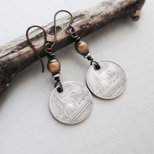 Thai Coin Earrings Coin Dangle Earrings image 2