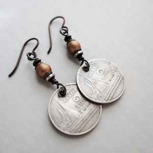 Thai Coin Earrings Coin Dangle Earrings image 1