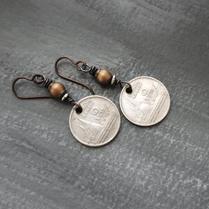 Thai Coin Earrings Coin Dangle Earrings image 3