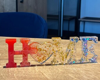 Handgemaakte glitterhars HOME Decor - sprankelend tafelbladornament