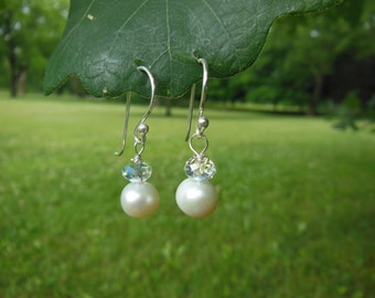 Freshwater Pearl & Swarovski Crystal Earrings