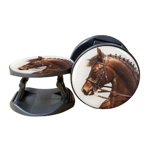Bay Dressage Horse Adjustable Mobile Phone Stand Holder - Equestrian, Riding, Competition, Level, Grand Prix, Double Bridle - NoMonet