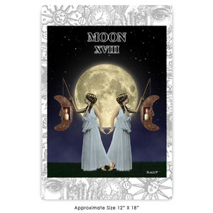 Pôster da carta de tarô da Lua.