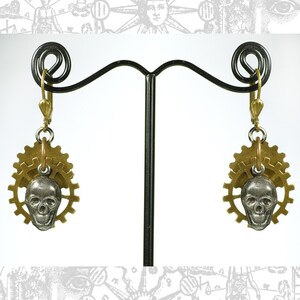 Steampunk Skull Earrings
