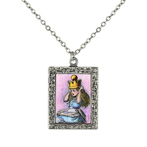 Alice in Wonderland Art Necklace - Alice in a Crown