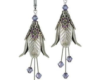 Painted Mystic Lily Flower Earrings