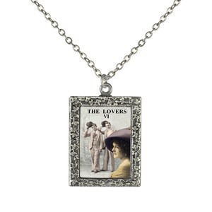 Tarot ketting, Tarot hanger, lovers tarot kaart hanger ketting