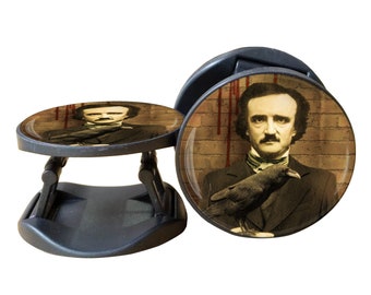 Edgar Allan Poe Raven Nevermore Adjustable Mobile Phone Stand Holder - Book Lovers, Literature, Gothic, Dark Romanticism - NoMonet