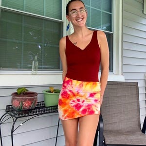 Festival Pixie Skirt – Fold-Over Waist – Small (Fits Like S) – Hand Sewn & Hand-Dyed Sustainable Clothing