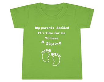 T-shirt pour tout-petit - T-shirt pour frères et sœurs. T-shirt bébé surprise. T-shirt pour faire-part de grossesse. Nouvel ajout à l'annonce de la famille