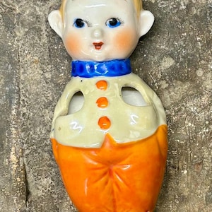 Vintage Figural Ceramic Bellhop Toothbrush Holder