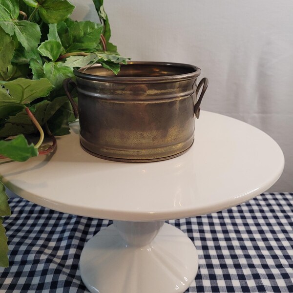 Vintage brass container with handles