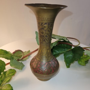 Etched Brass Vase