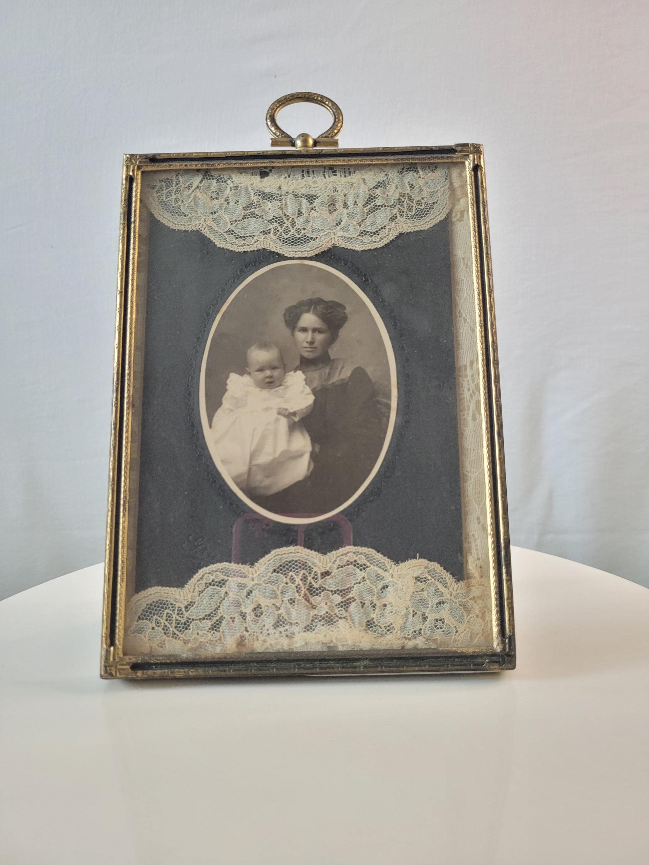 Antique portrait of mother and child