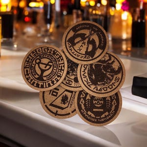 Oga’s Cantina Coasters – Set of Six (6) – Cork - Star Wars - Galaxy's Edge
