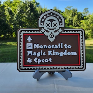 Disney Polynesian Resort Monorail Sign | Magic Kingdom & EPCOT Direction Sign | Disney World Inspired Decor – Custom Colors Available
