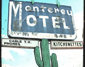 Monterey Motel Retro Neon Sign UNFRAMED 5x5 Fine Art Photo