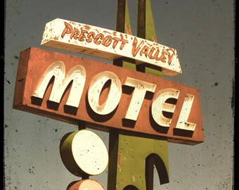 Prescott Valley Motel Sign UNFRAMED 5x5 Fine Art Photo