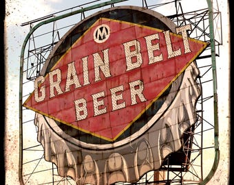 Grain Belt Neon Sign UNFRAMED 5x5 Fine Art Photo