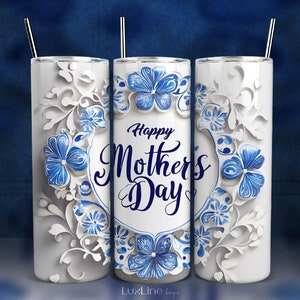 Seamless Happy Mother&#39;s Day Tumbler Wrap, Mom 20 oz Skinny Tumbler Sublimation Design, PNG Sublimation Design, Glitter Mama Tumbler Wrap