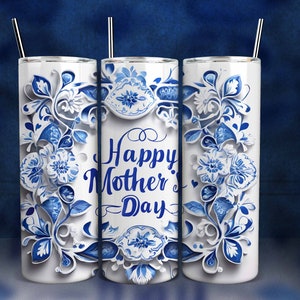 Seamless Happy Mother&#39;s Day Tumbler Wrap, Mom 20 oz Skinny Tumbler Sublimation Design, PNG Sublimation Design, Glitter Mama Tumbler Wrap