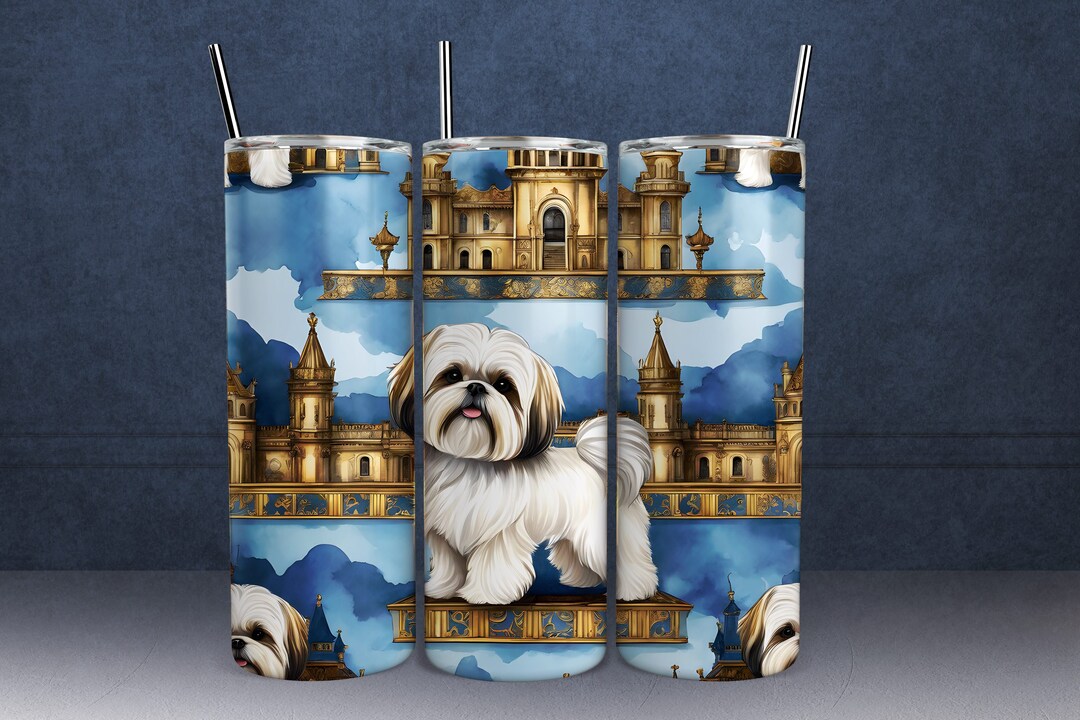 Elegant Shih Tzu Luxurious Tumbler Wrap, Dog Lovers Skinny 20 Oz ...