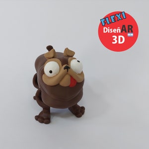 Pug STL file for 3d printing, articulated PUG figure, 3mf included