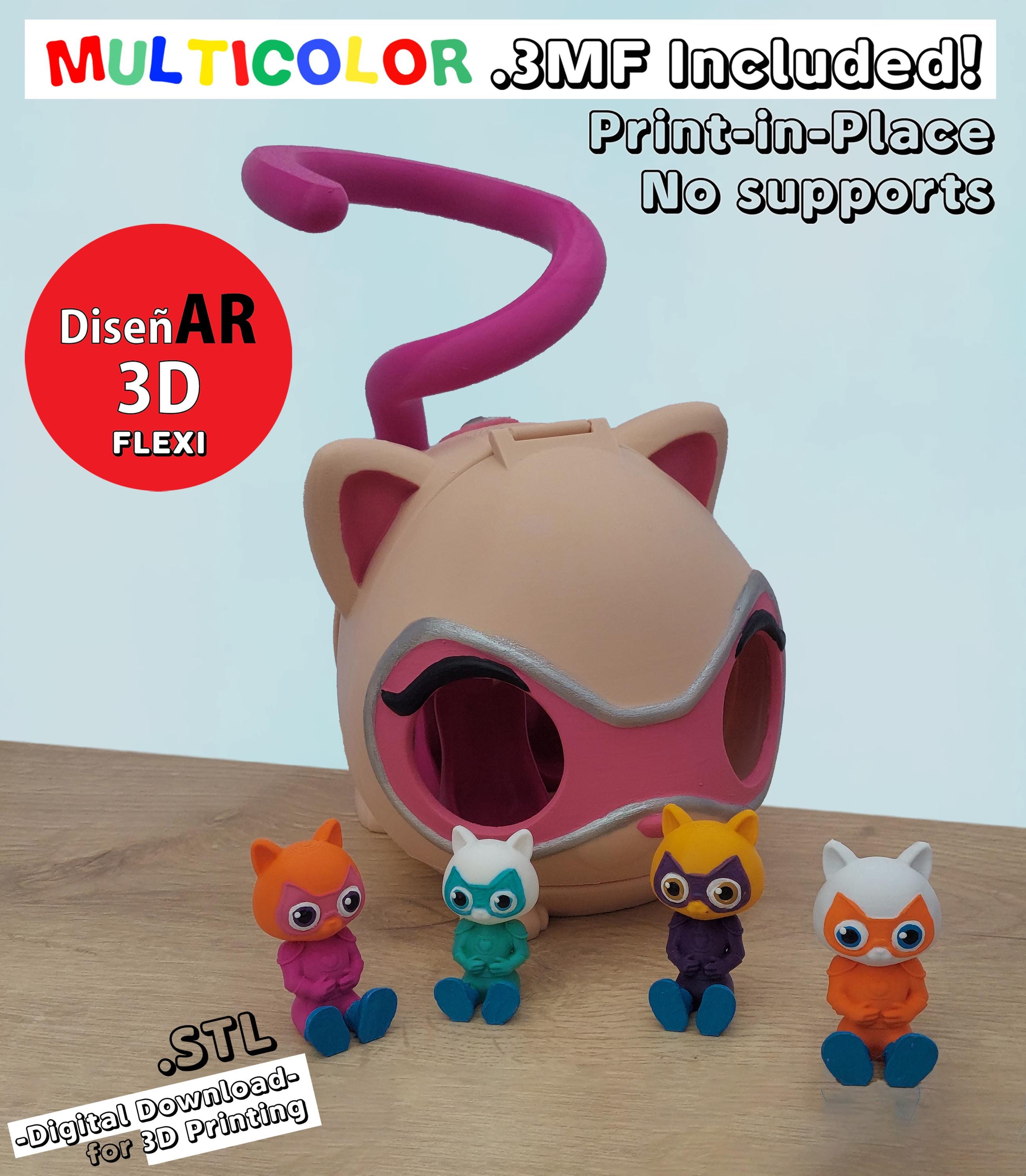 Superkitties + Kitty-copter STL File for 3d Printing .3mf Included 