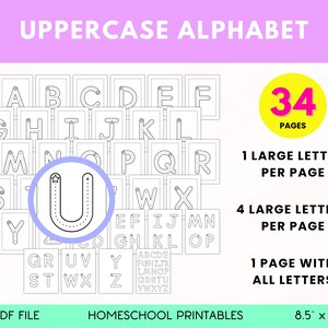 Preschool Letter Tracing Worksheets, Uppercase and Lowercase Practice ...