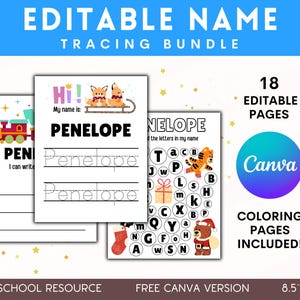 Editable Name Tracing Worksheet, Write Your Name, Pencil Control, Handwriting Sheets, Learning Printables, Homeschool Help, PreK Curriculum