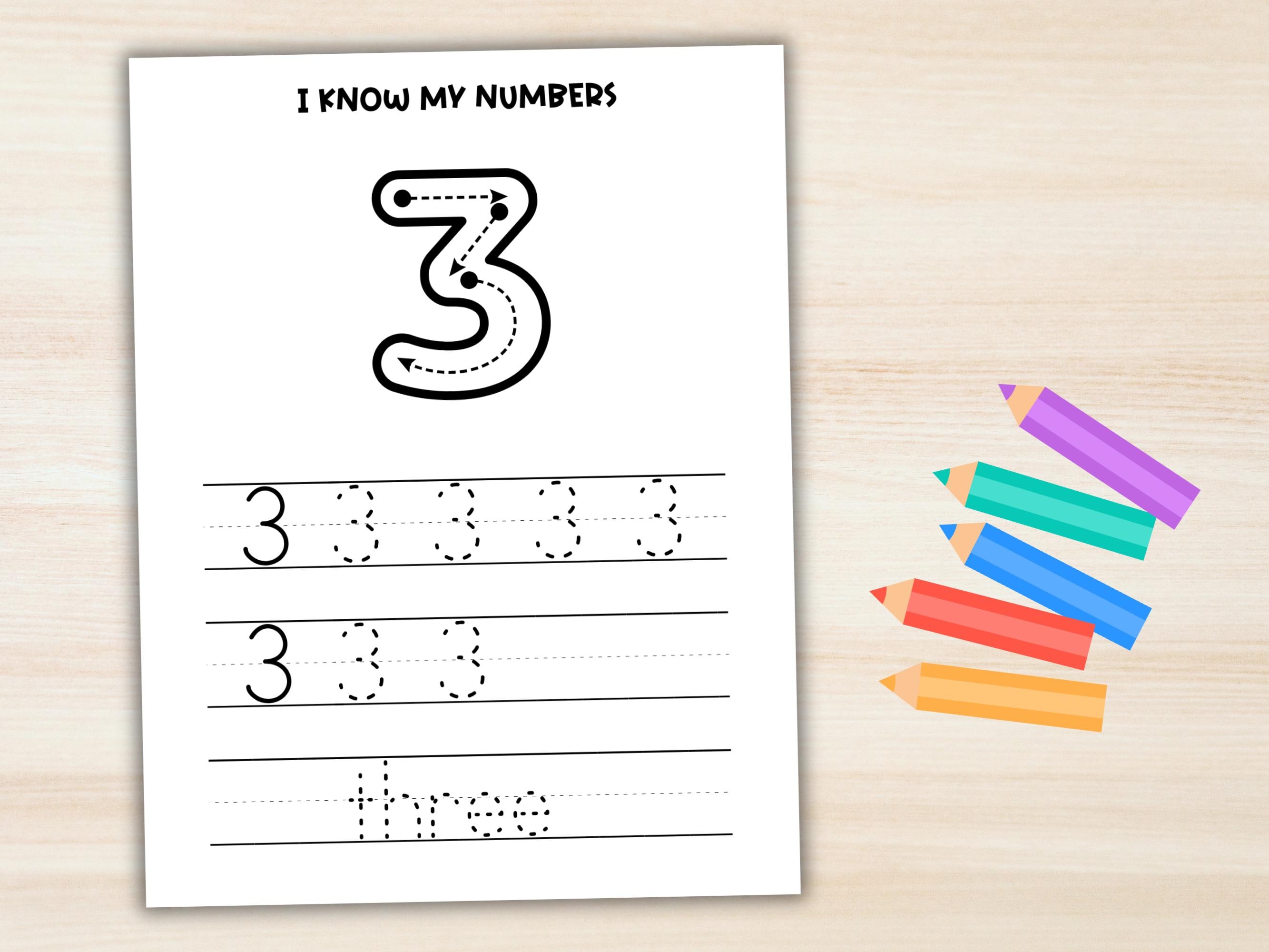 Number Tracing Worksheet, Numbers 0-20 Large Trace Pages, Preschool ...