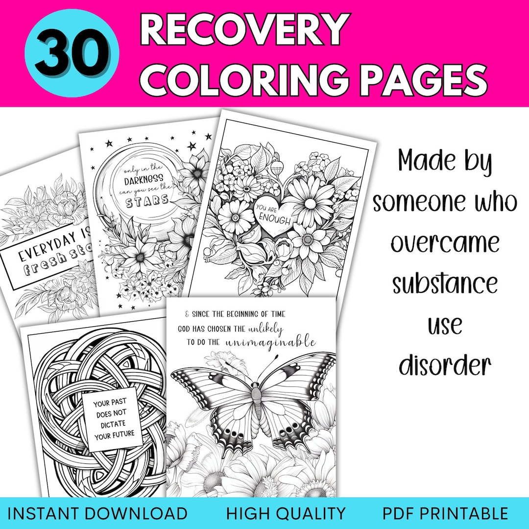 Sobriety Quotes Coloring Pages for Adults Recovery Coloring Book Mental ...