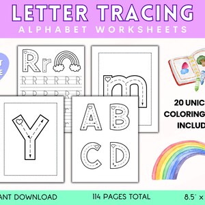 Alphabet Tracing Workbook for Kids, Preschool Worksheets, Handwriting ...