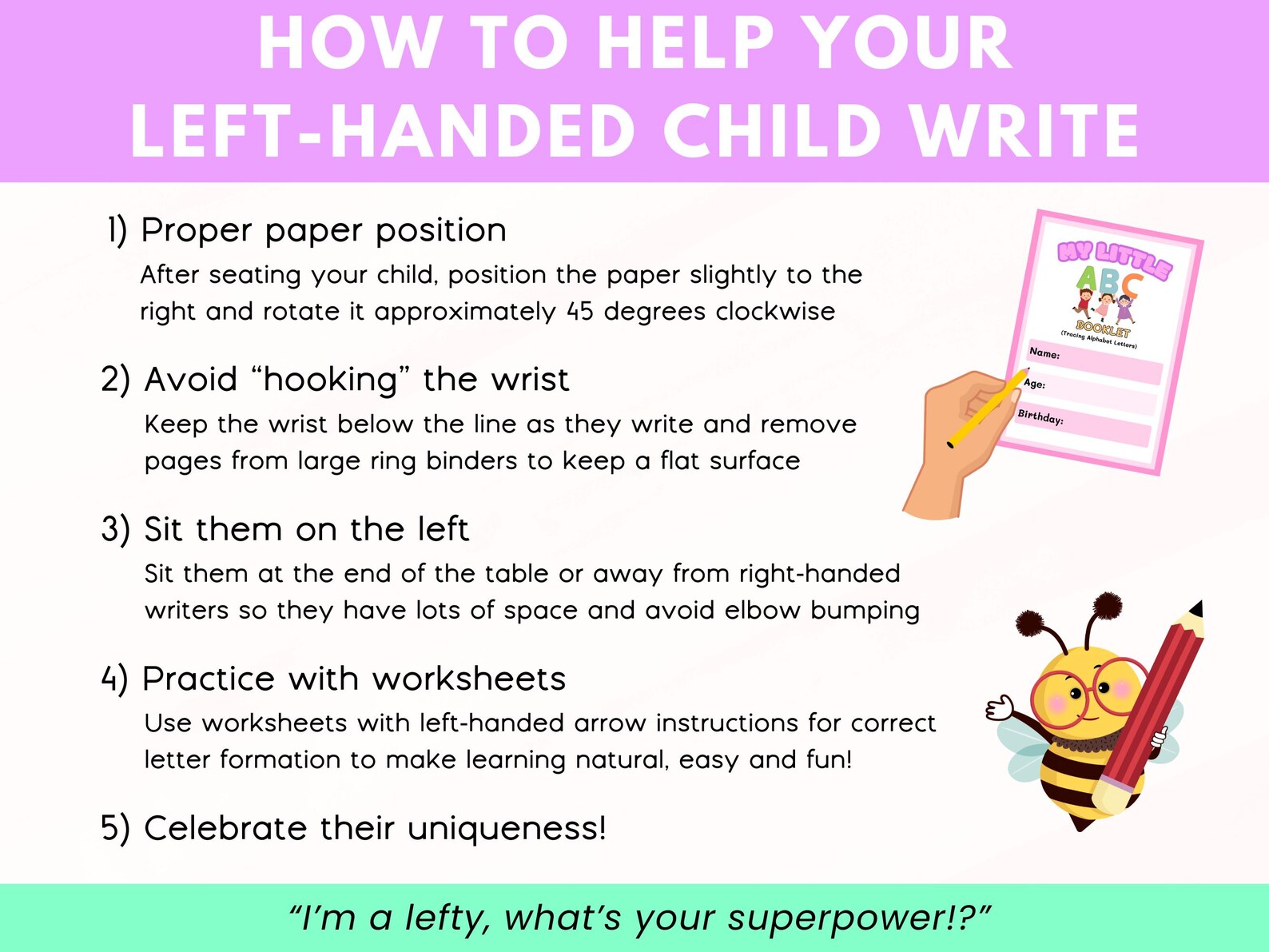 Left Handed Handwriting Practice Alphabet Tracing Worksheets Preschool ...