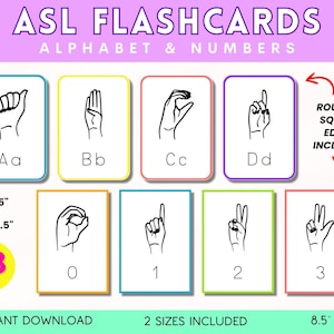 デジタルアルファベットフラッシュカード、ASLアルファベットフラッシュカード、手話印刷可能、赤ちゃん手話カード、聴覚障害教育ホームスクールリソース