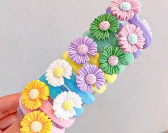 Baby Girls Hair Clips, Kids Hair Ties, Cute Flower Hair Pins, Clip Flower Barrette Hairpins Pack, Colorful Hair Accessories,