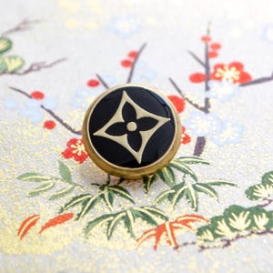 Vintage LV Gold and Black Metal Buttons 18 mm