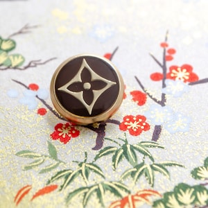 Vintage LV Gold and Brown Metal Buttons 18 mm