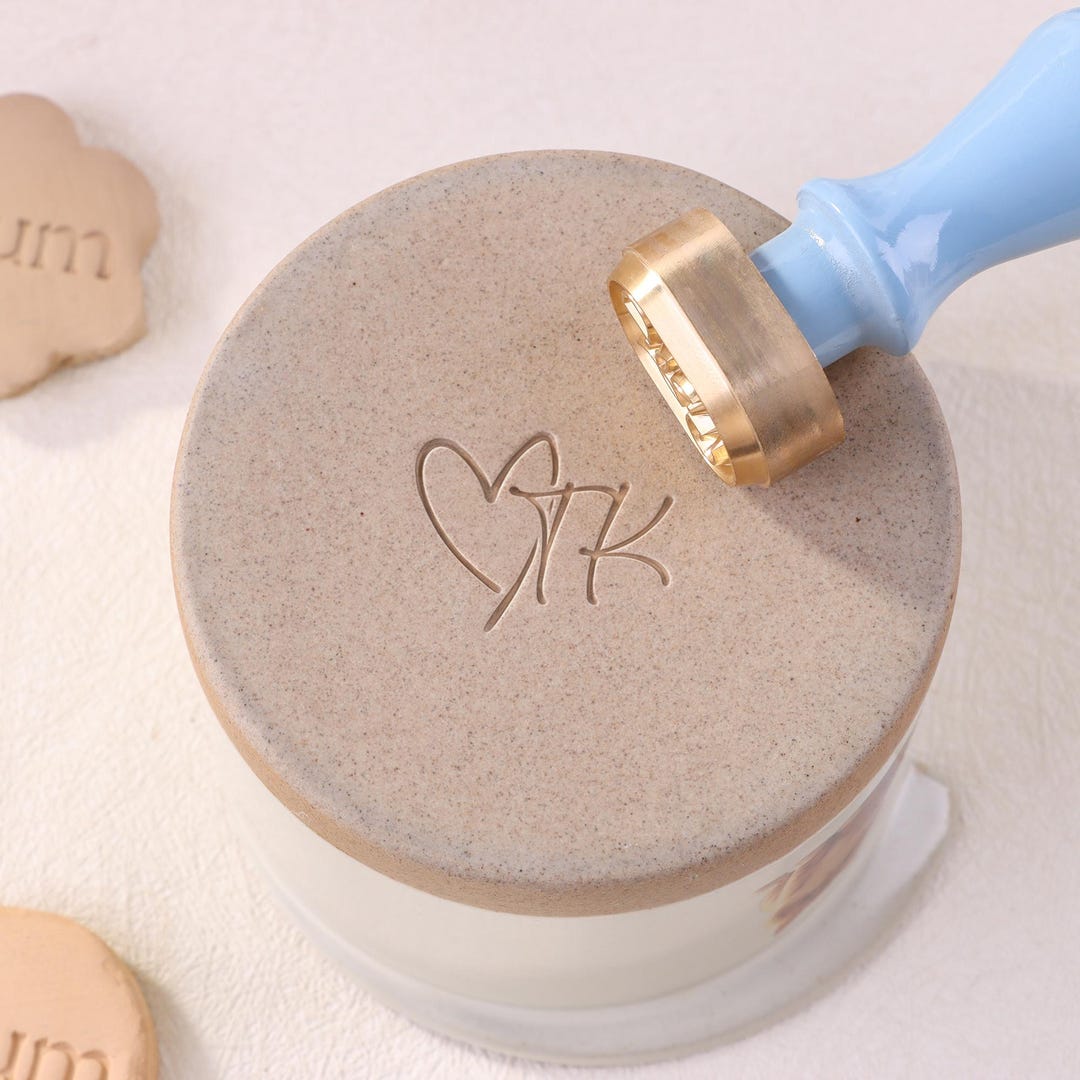 Rd Monogram On Studio Pottery Monogram Logo Pottery Stamp, Brass Clay Signature Stamp, Ceramic Makers ...