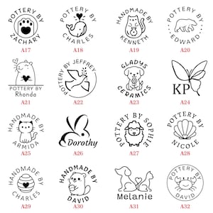 Many Designs for Your Pottery Stamp, Personalized Name Clay Stamp, Polymer Clay Signature Stamp, Gifts for Potter, Pottery Tools