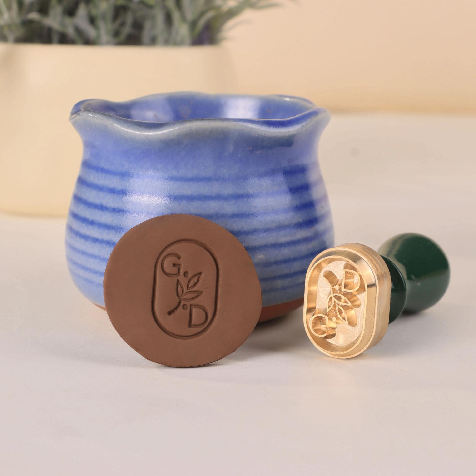 Rd Monogram On Studio Pottery Monogram Pottery Stamp: Custom Logo for Clay & Ceramics - Etsy
