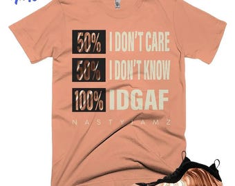 Air Foamposite One CopperIDGAF Black White SunsetT-shirt Match-sneaker, Bella canvas shirt