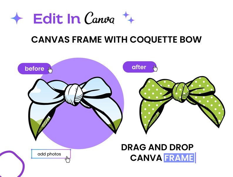 FLIRTY BOW CANVA Template Pack, Drag and Drop Photo,sublimation ...