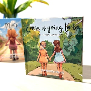 Regalo para hija pequeña, anuncio de hermanos, libro personalizado para niños, avatar y nombres personalizados, libro infantil de 3 a 8 años para la familia