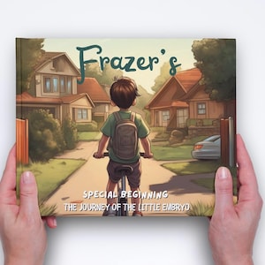 Explication d'un livre de FIV personnalisé sur l'embryon d'un donneur de sperme et la maternité de substitution pour enfants, livre cartonné personnalisé avec histoire de noms personnalisés, avatars