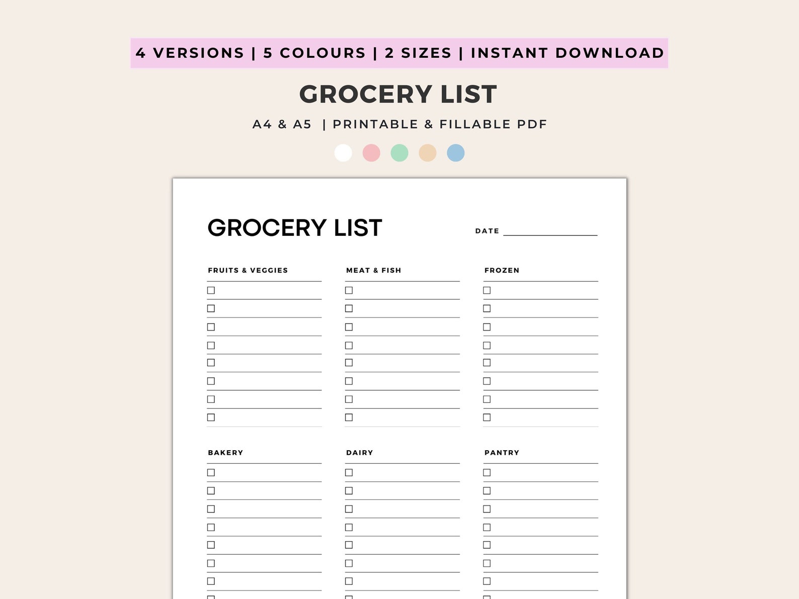 Grocweries List.pdf Grocery List Printable Template, Groceries Planner, Minimalist Food ...